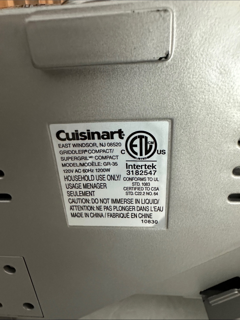 Cuisinart Griddler Compact GR-35 Grill, Panini Press & Griddle, Nonstick Plates - Picture 7 of 11